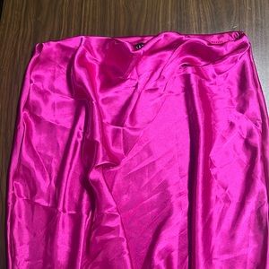 Silk maxi skirt pink